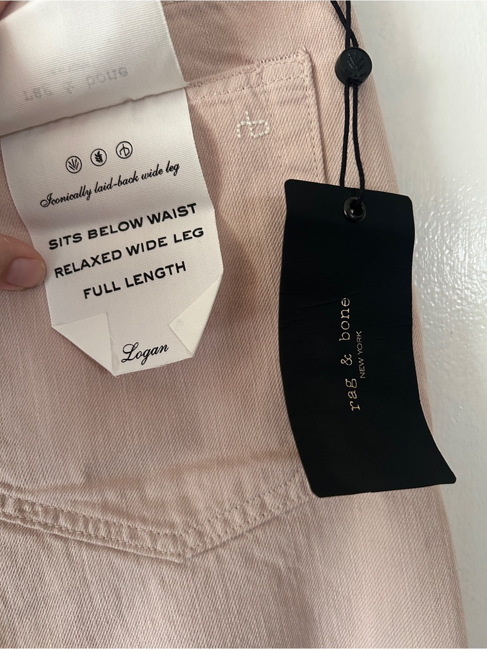 rag & bone Pink Logan Relaxed Wide-Leg Jeans - Picture 4 of 5